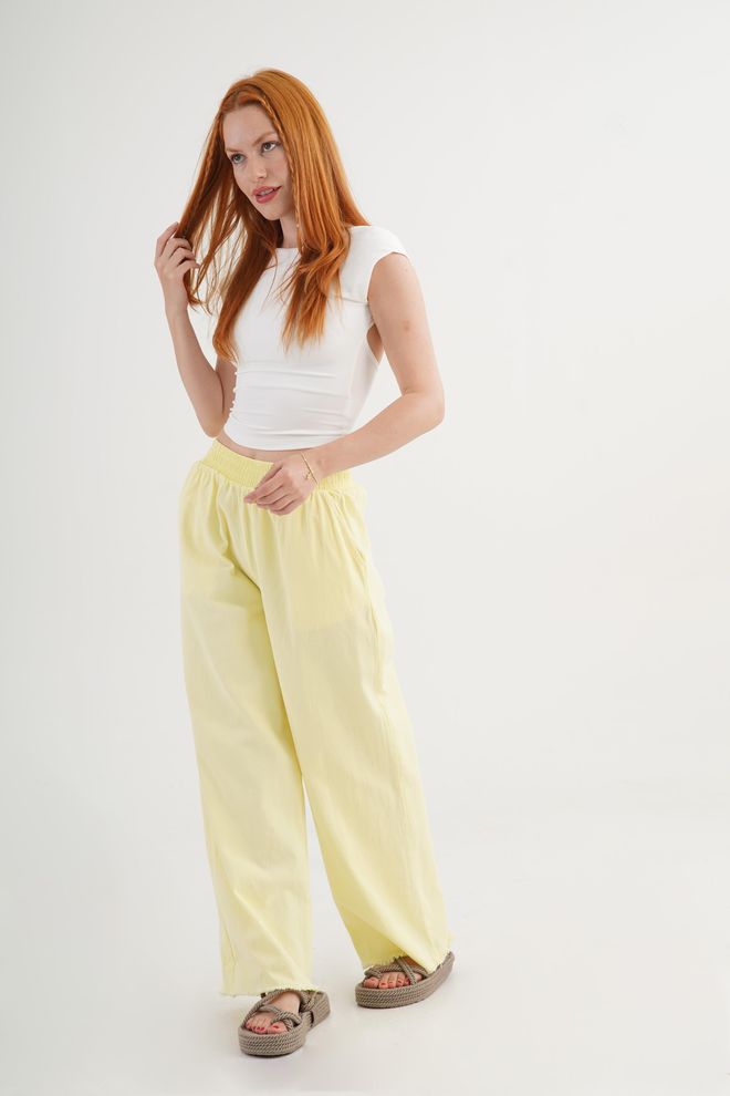Lustrin Yellow Casual Boho Palazzo Pants Wholesale Clothing Lounge