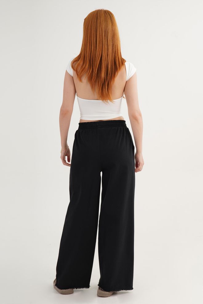 Lustrin Black Casual Palazzo Pants Wholesale Clothing 5