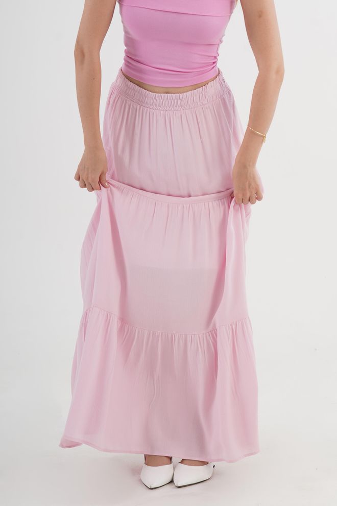 Lustrin Розе Вишеслојна Макси Сукња Средњи Струк Лежеран Бохо Велепродаја одеће Лето