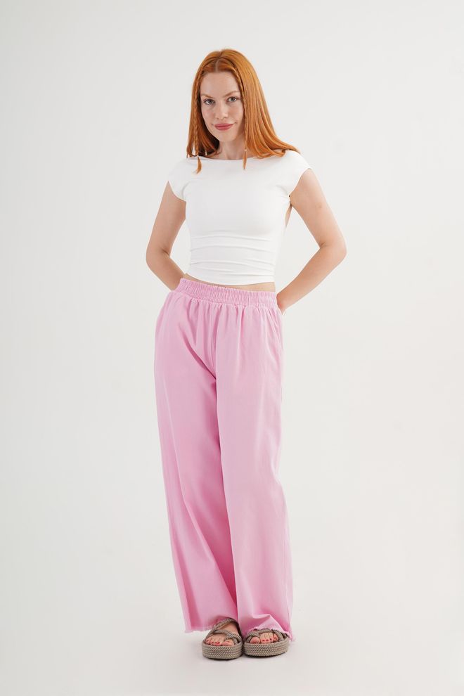 Lustrin Pink Casual Boho Palazzo Pants Wholesale Clothing Lounge