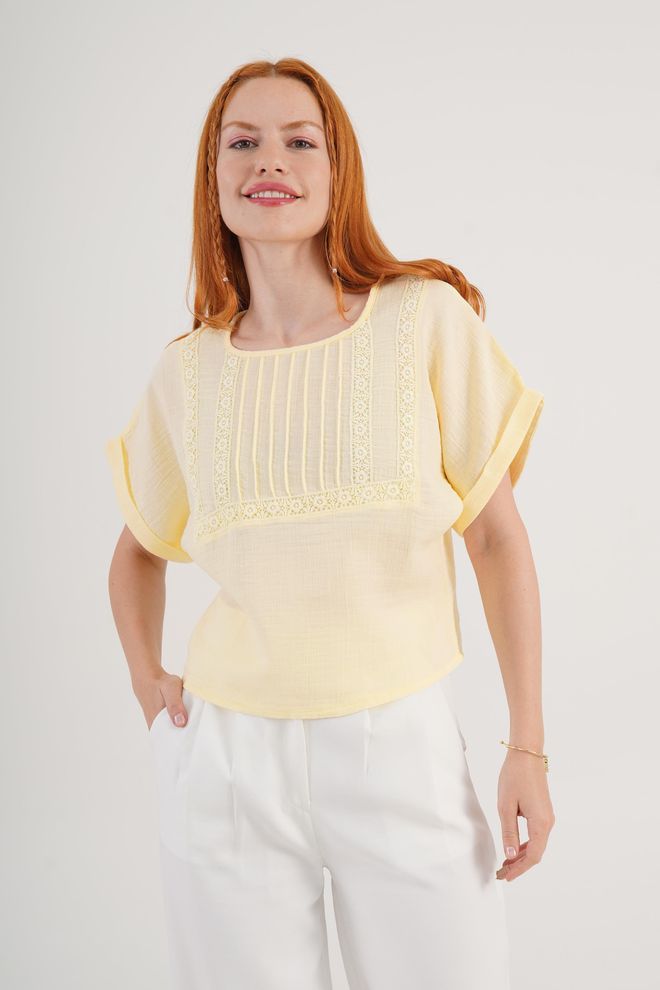 Lustrin Κίτρινο Casual Boho Κομψό Μπλούζα Χονδρικό εμπόριο ενδυμάτων Casual