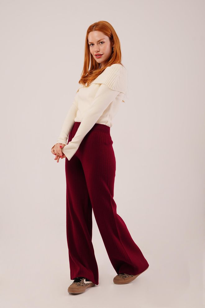 Lustrin Claret Red Palazzo Pants Wholesale Clothing Lounge