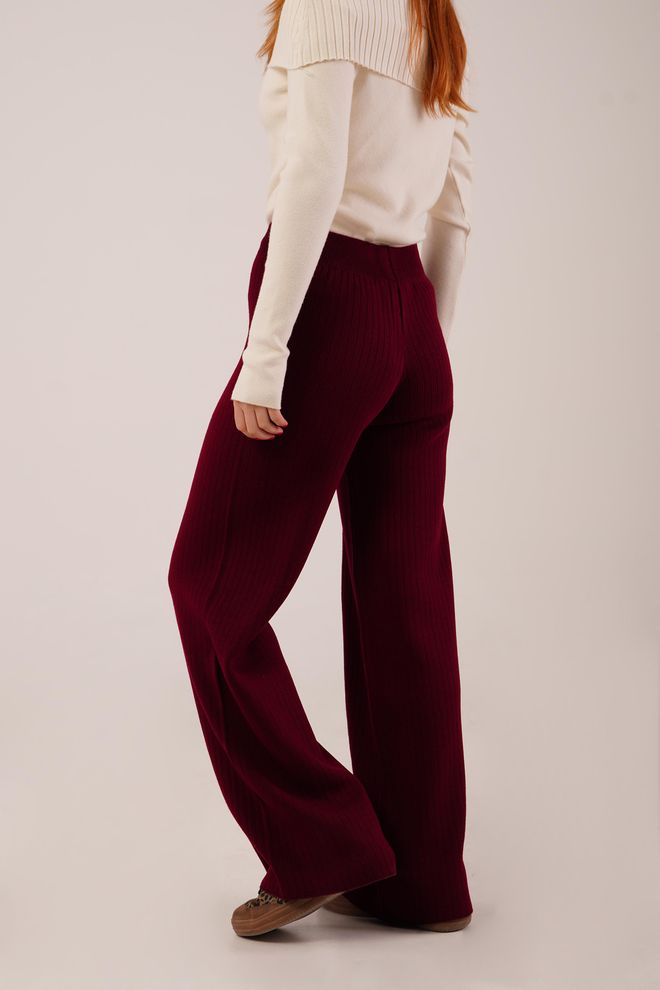 Lustrin Claret Red Palazzo Pants Wholesale Clothing Casual
