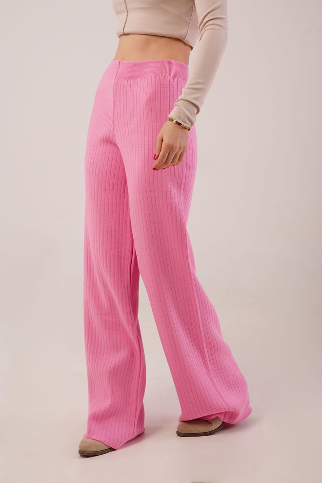 Lustrin Ροζ Casual Ριγέ Παντελόνι Palazzo Χονδρικό εμπόριο ενδυμάτων Σαλόνι