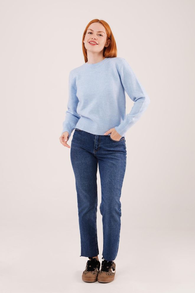 Lustrin Blue Casual Streetwear Sweater Wholesale Clothing 1