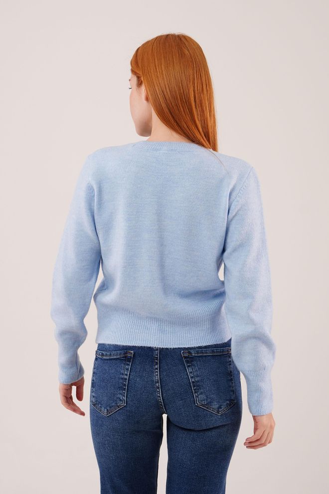 Lustrin Blue Casual Streetwear Sweater Wholesale Clothing 5