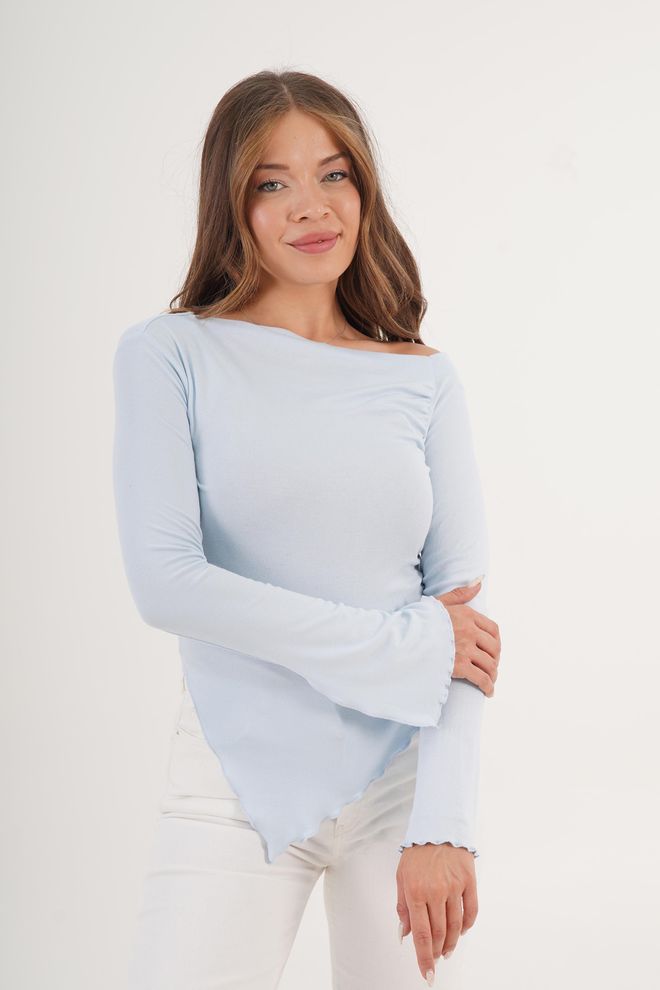 Lustrin Μπλε Casual Σέξι Κομψό Μπλούζα Χονδρικό εμπόριο ενδυμάτων Casual