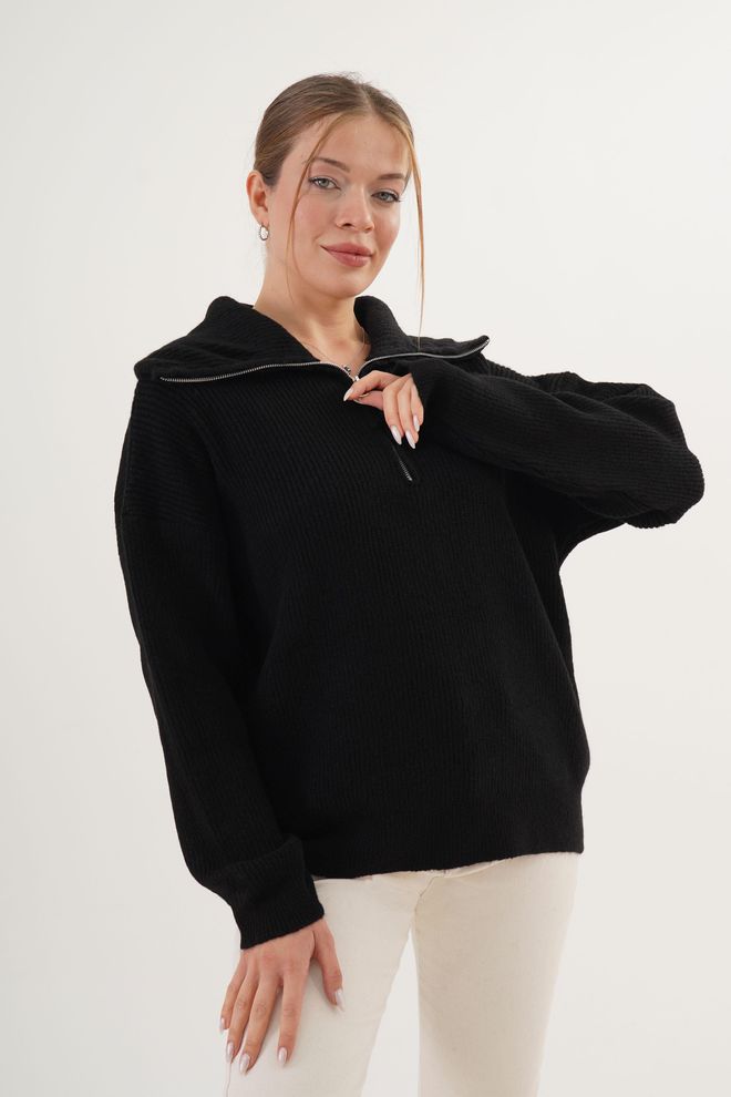 Lustrin Μαύρο Casual Streetwear Πουλόβερ Με Λαιμόκοψη Με Κουκούλα Χονδρικό εμπόριο ενδυμάτων Casual