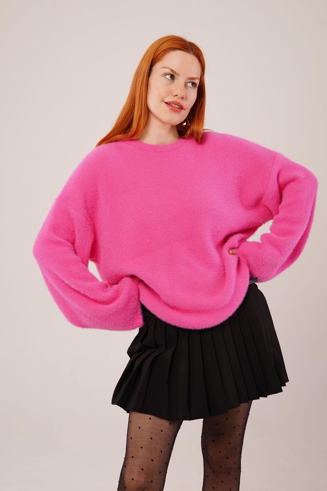 Lustrin Ροζ Πουλόβερ Oversized Fit Casual Στυλ Χονδρικό εμπόριο ενδυμάτων Casual