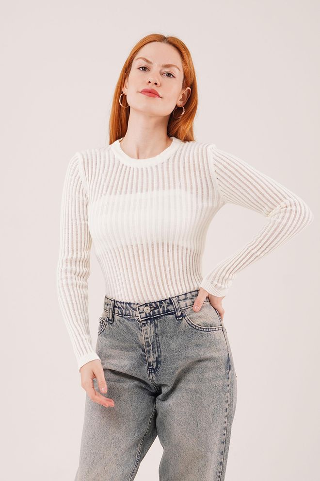 Lustrin Μπλούζα Λευκό Στενή Γραμμή Casual Κομψό Απλό Χονδρικό εμπόριο ενδυμάτων Απλό
