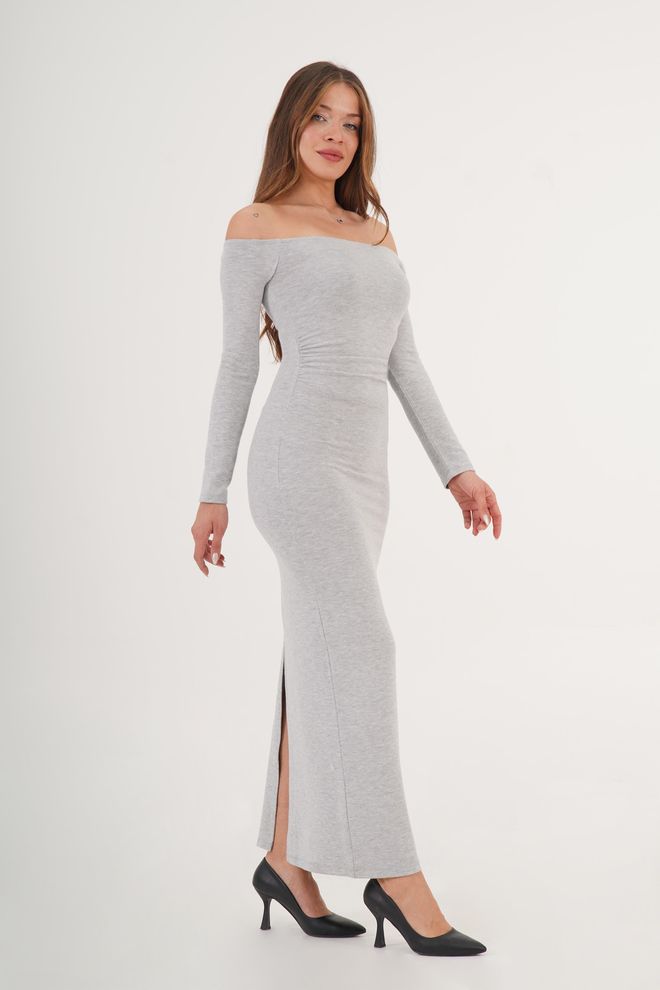 Lustrin Γκρι Σέξι Κομψό Επίσημο Bodycon Φόρεμα Χονδρικό εμπόριο ενδυμάτων Σέξι