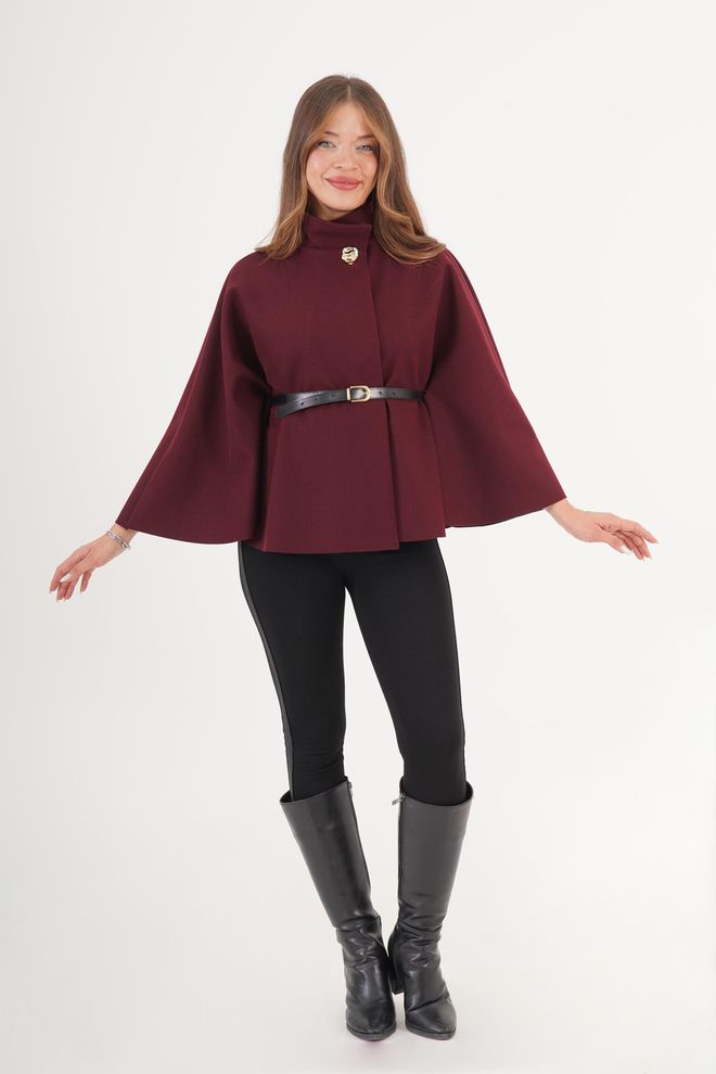 Lustrin Camisola Vermelho Clarete Com Mangas Em Sino Roupas por atacado Boho