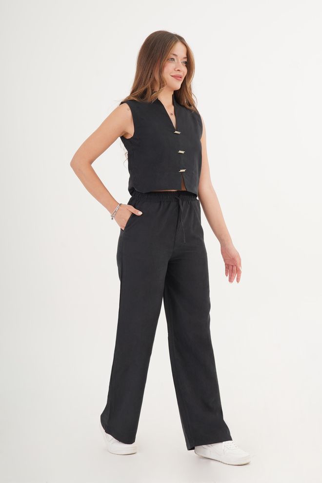 Lustrin Siyah Zarif Gündelik Set Asimetrik Mini Etek İle Toptan Giyim Tesettür