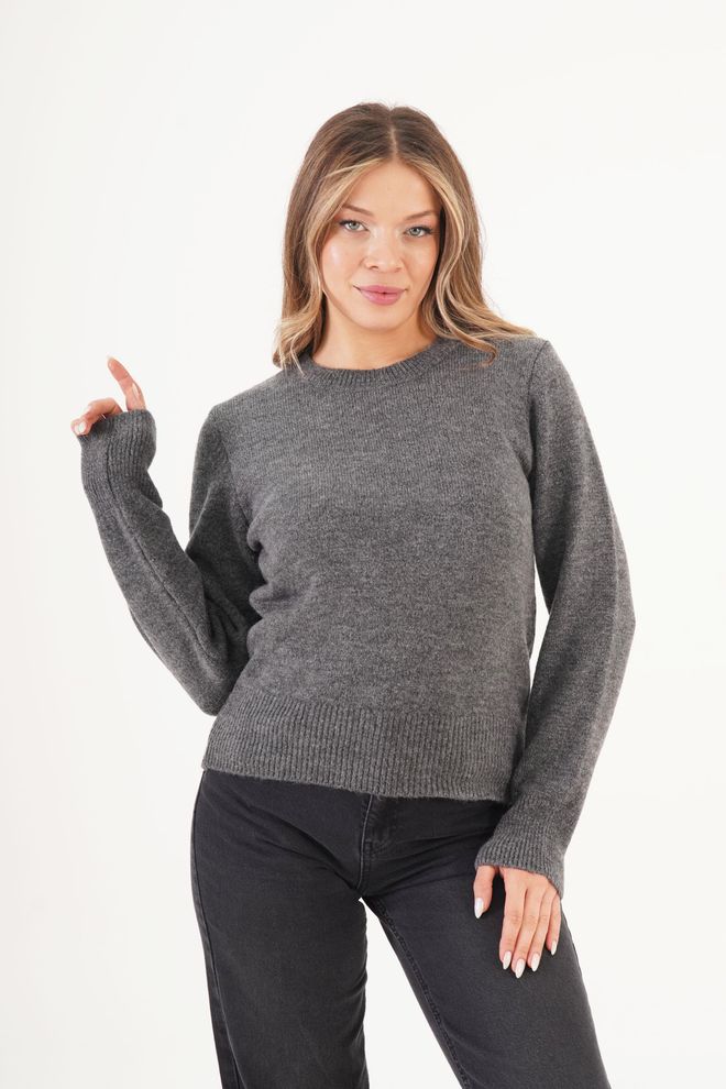 Lustrin Grey Casual Elegant Sweater Wholesale Clothing 1
