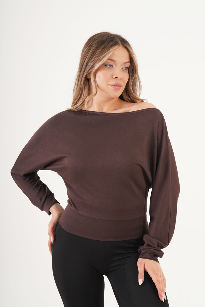 Lustrin Camicetta Marrone Casual Sexy Elegante Abbigliamento all'ingrosso Sexy