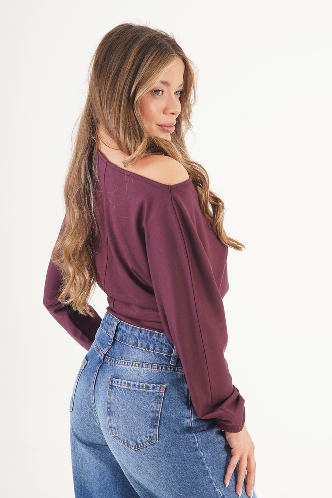 Lustrin Claret Red Blouse Wholesale Clothing Spring