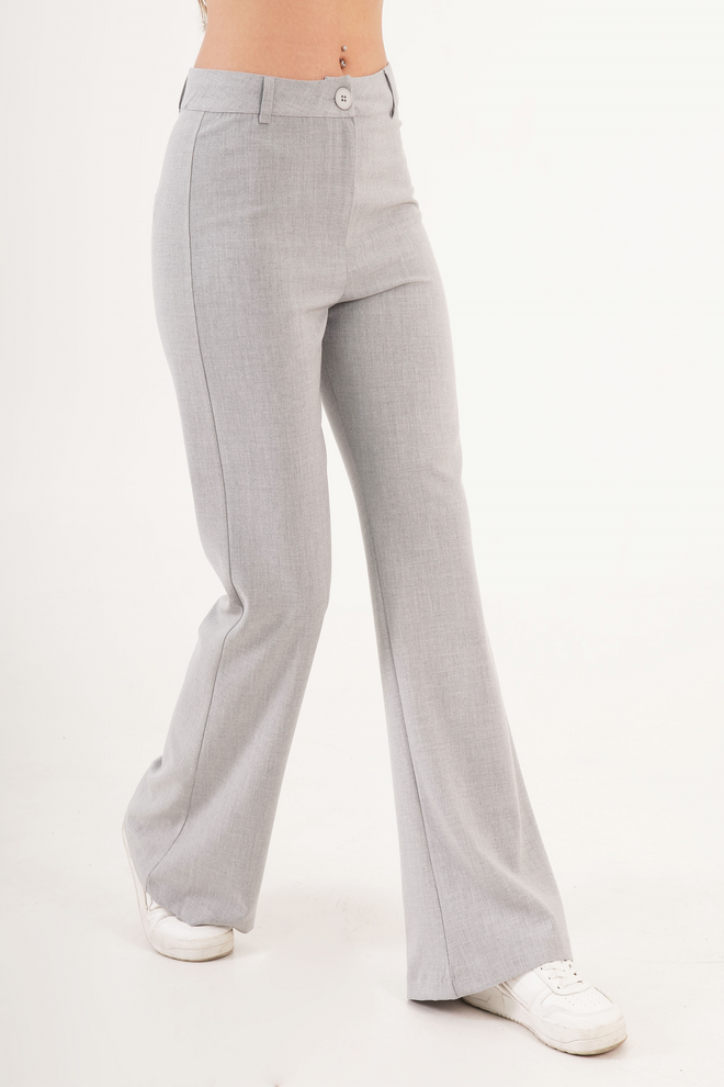 Lustrin Grey Bootcut Pants With Flare Leg Wholesale Clothing Work