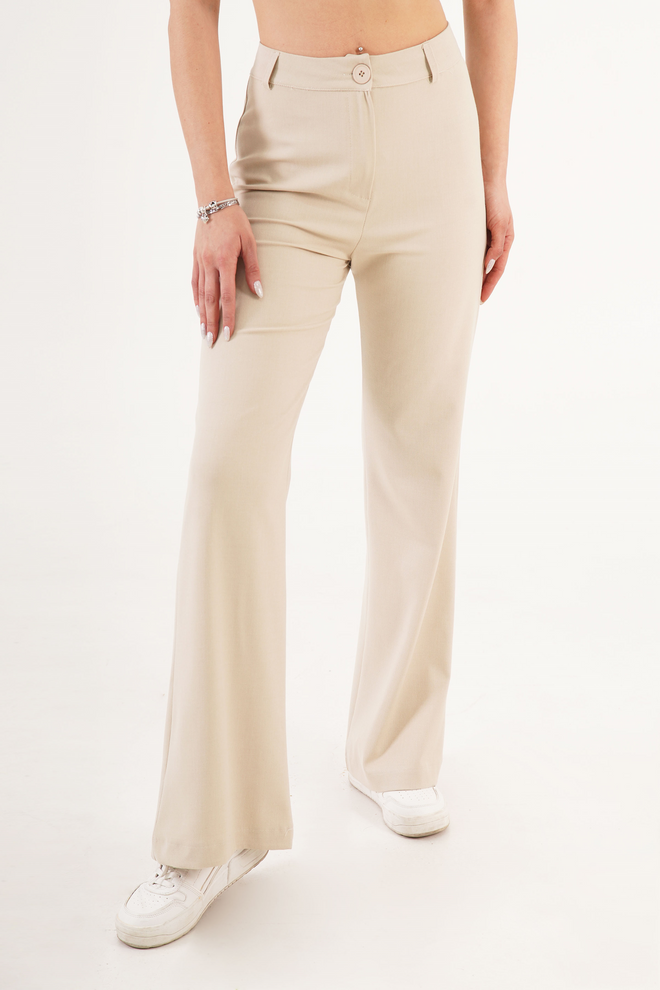Lustrin Beige Formal Elegant Casual Pants Wholesale Clothing Elegant