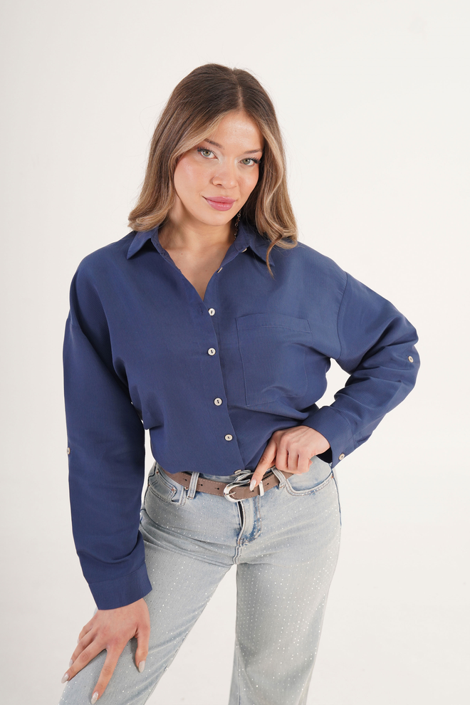 Lustrin Рубашка Повседневный Винтаж Формальный Темно синий Оптовая продажа одежды Повседневный