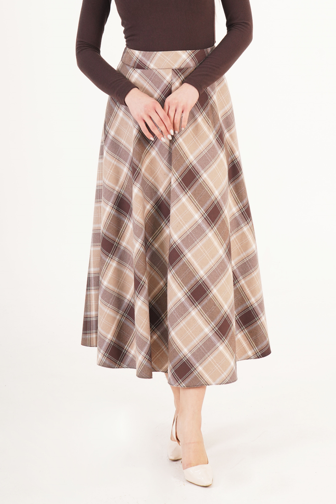 Lustrin Languotas Aukšto Juosmens Tendencijos Smėlio Spalvos Didmeninis Sijonas Didmeninė prekyba drabužiais 0