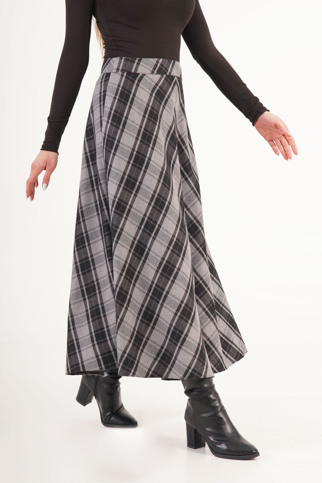 Lustrin Languotas Aukšto Juosmens Tendencijos Pilkas Didmeninis Sijonas Didmeninė prekyba drabužiais 0