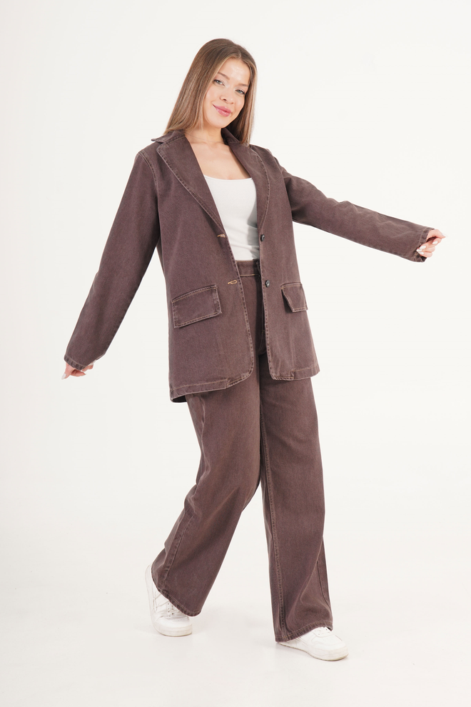 Lustrin Plaunamas Miesto Kavos Striukės Kelnės Džinsinio Didmeninė Kostiumas Didmeninė prekyba drabužiais 0