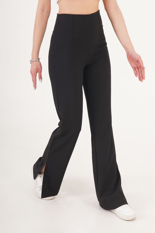 Lustrin Black Casual Elegant Tapered Carrot Pants Wholesale Clothing Elegant