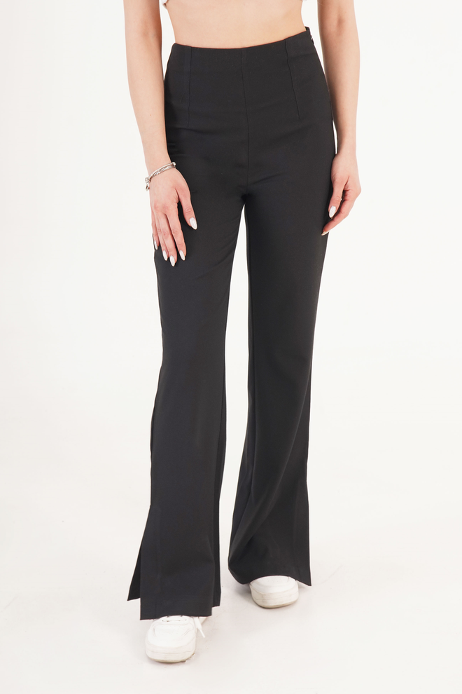 Lustrin Black Casual Elegant Tapered Carrot Pants Wholesale Clothing 1
