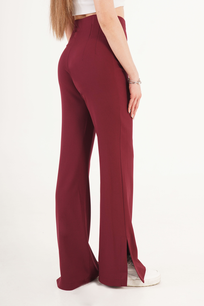 Lustrin “Slit Bell Leg Burgundy” Didmeninės Kelnės Didmeninė prekyba drabužiais 0
