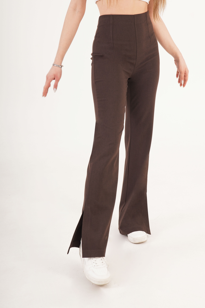 Lustrin Brown Elegant Casual Formal Pants Wholesale Clothing Spring