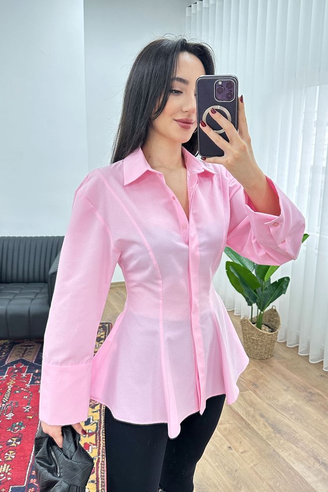 Lustrin Ρόζ Κομψό Επίσημο Casual Πουκάμισο Χονδρικό εμπόριο ενδυμάτων Casual