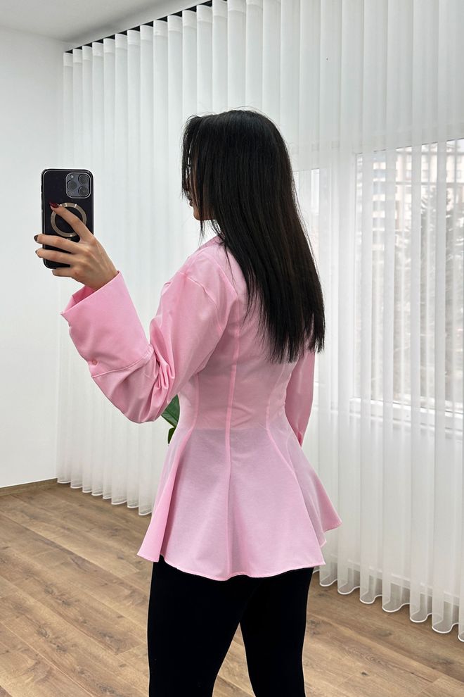 Lustrin Pink Elegant Formal Casual Shirt Wholesale Clothing Spring