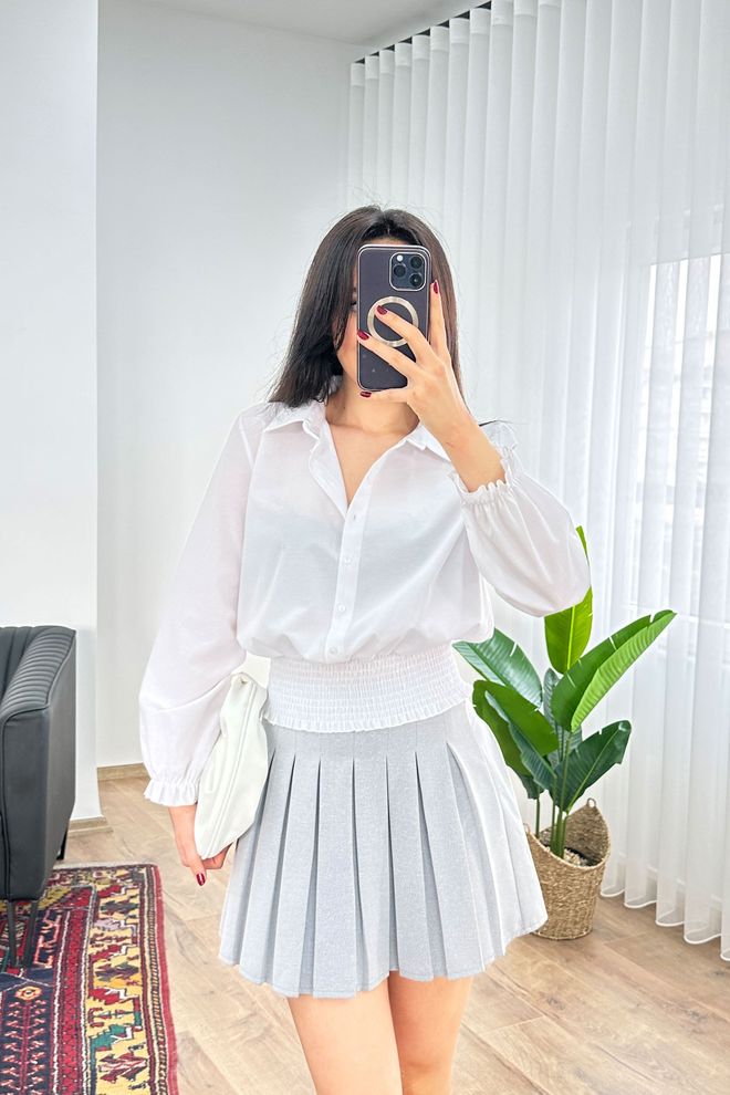 Lustrin White Shirt With Notched Neck And Buttoned Closure Wholesale Clothing Spring