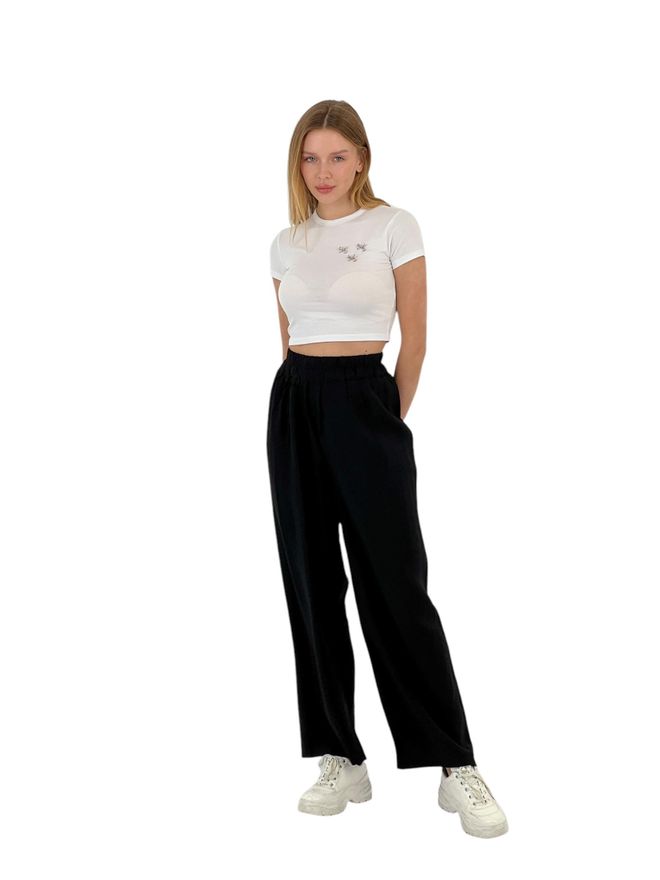 MISS POEM Wide Leg Pocketless Pants Wholesale Clothing Casual