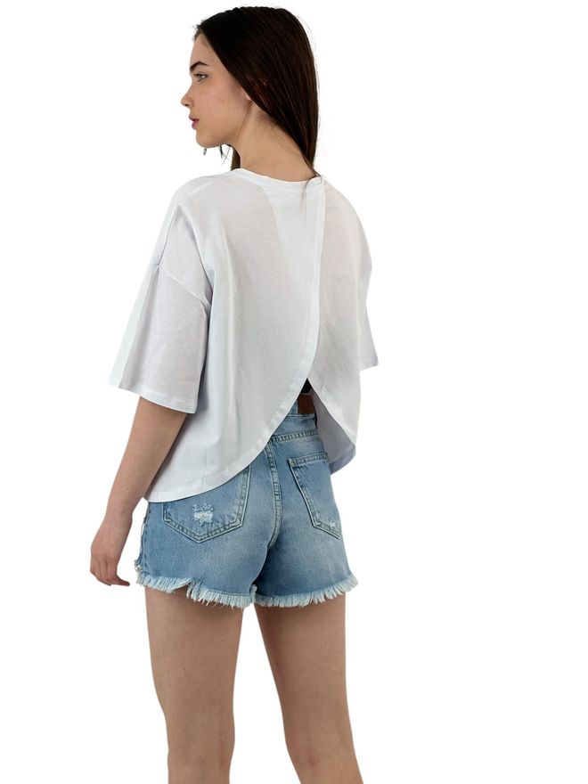 MISS POEM Printed White Oversize T Shirt Wholesale Clothing Birthday