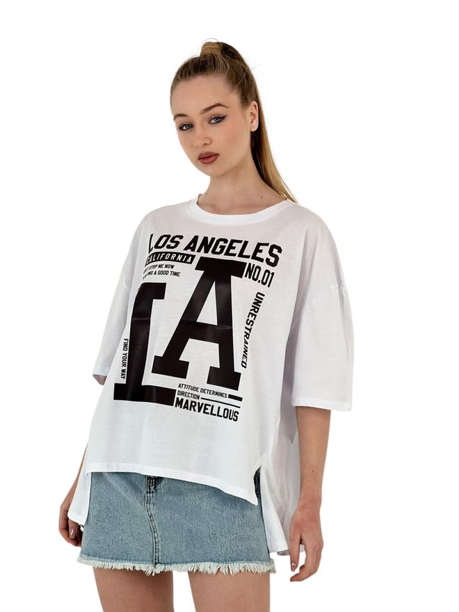 MISS POEM La Printed T Shirt — Black & White Wholesale Clothing 5