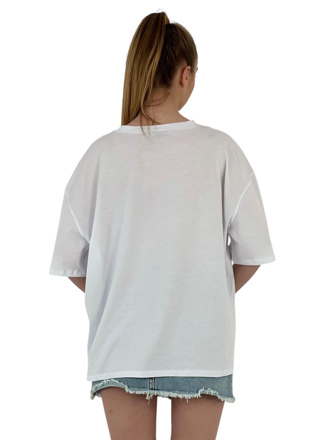 MISS POEM La Printed T Shirt — Black & White Wholesale Clothing Spring