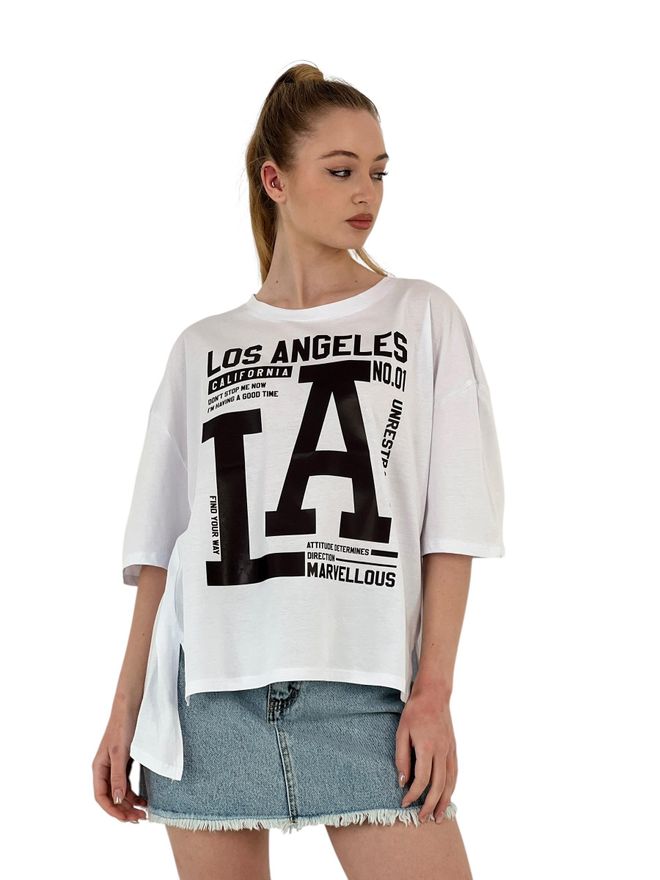 MISS POEM La Printed T Shirt — Black & White Wholesale Clothing Dating
