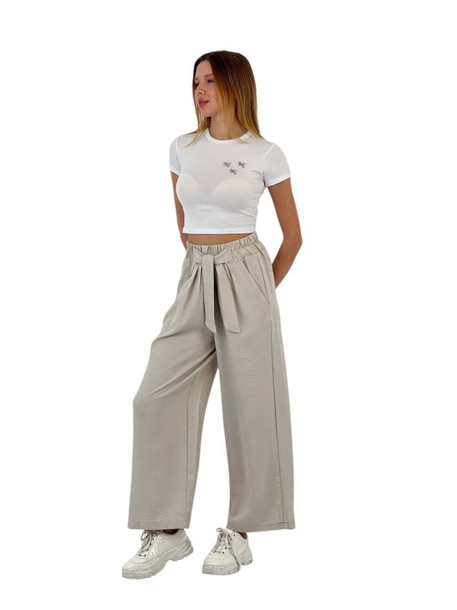 MISS POEM Wide Leg Belted Pants Wholesale Clothing Casual