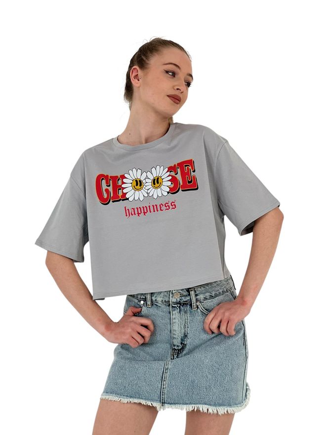 MISS POEM T shirt Corta Bianca Oversize Con Stampa Floreale Abbigliamento all'ingrosso Casuale