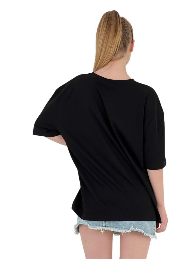 MISS POEM La Printed T Shirt — Black & White Wholesale Clothing Birthday