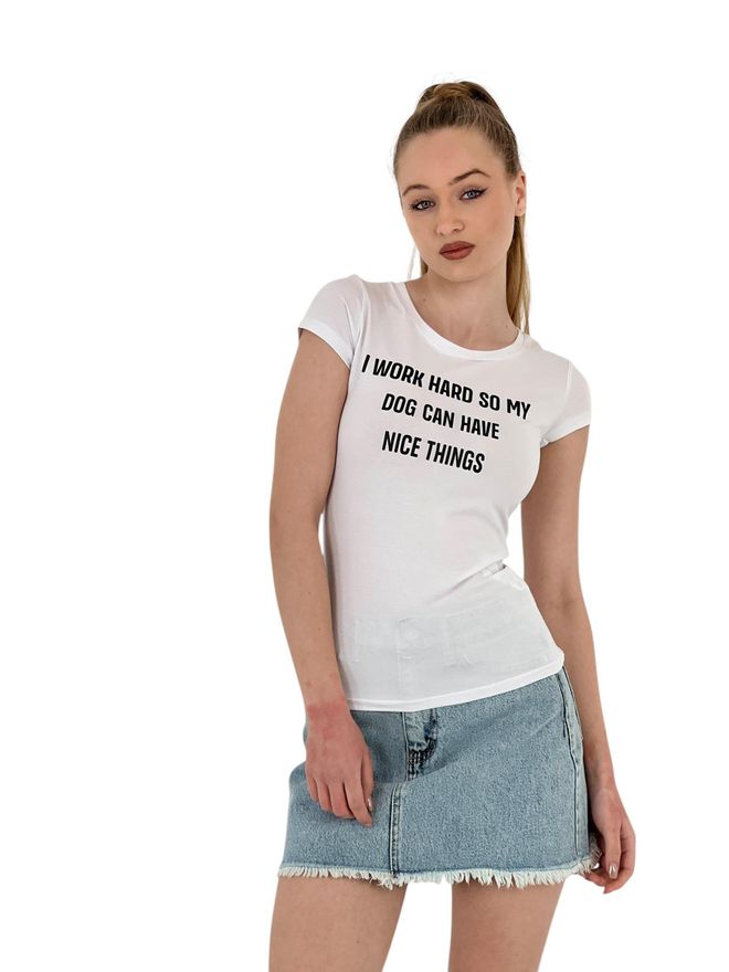 MISS POEM Slim Zwart T shirt Met Korte Mouwen Voor De Zomer Met Letterprint Groothandel Kleding Casual
