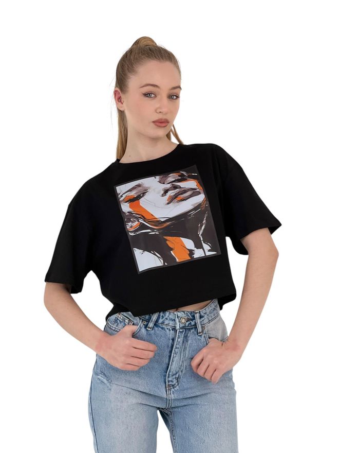 MISS POEM T shirt À Imprimé Artistique Pour Femmes Vêtements en gros Décontracté
