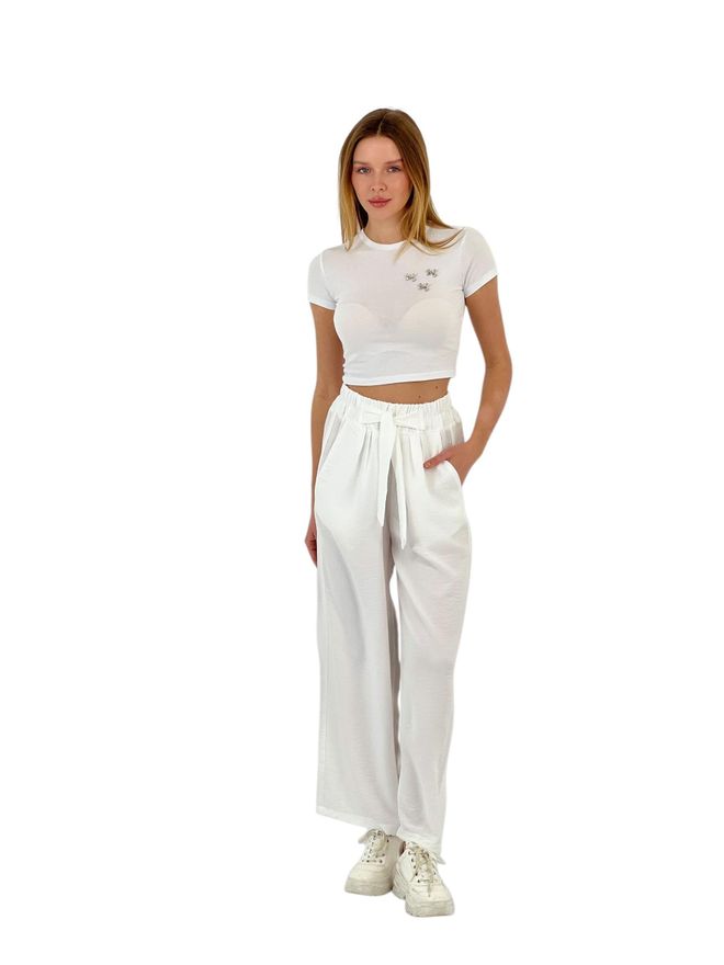 MISS POEM Wide Leg Belted Pants Wholesale Clothing Casual