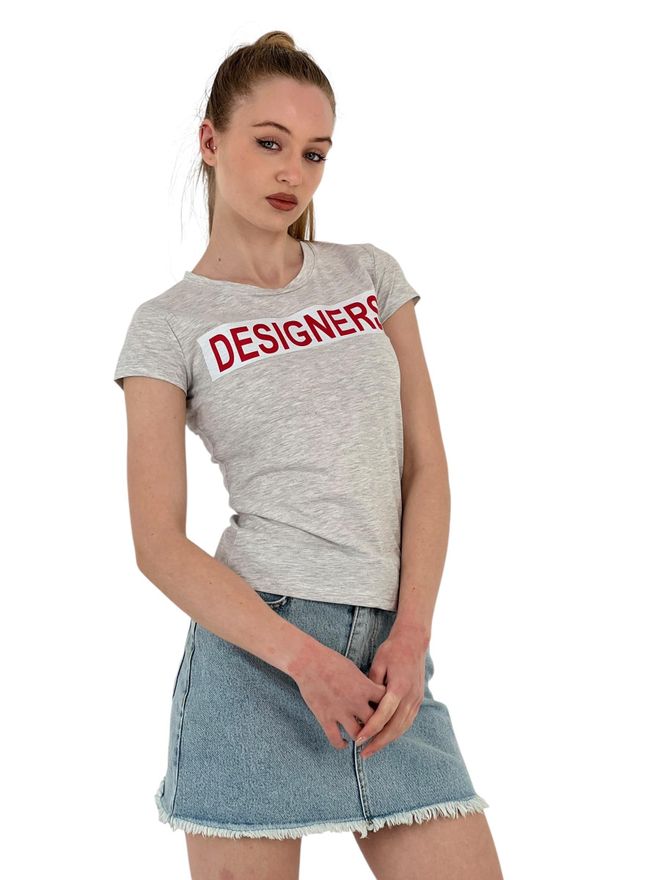 MISS POEM Camiseta Preta Fina De Manga Curta Com Estampa De Cartas De Verão Roupas por atacado Casual