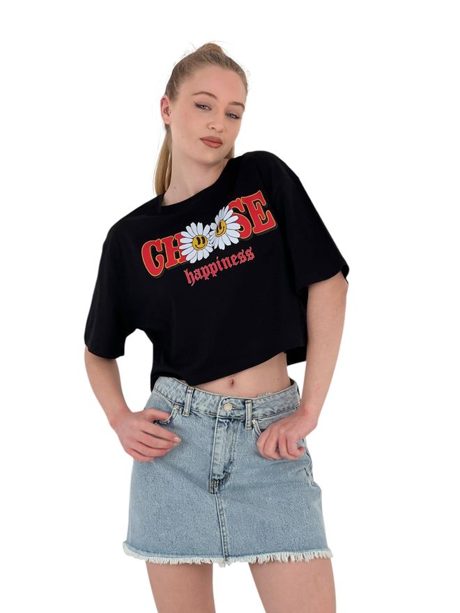 MISS POEM Tricou Scurt Alb Cu Imprimeu Floral Supradimensionat Îmbrăcăminte cu ridicata Casual