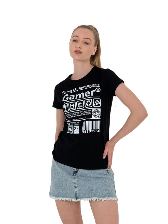 MISS POEM T shirt Blanc D'été À Manches Courtes Imprimé Gamer Vêtements en gros Décontracté
