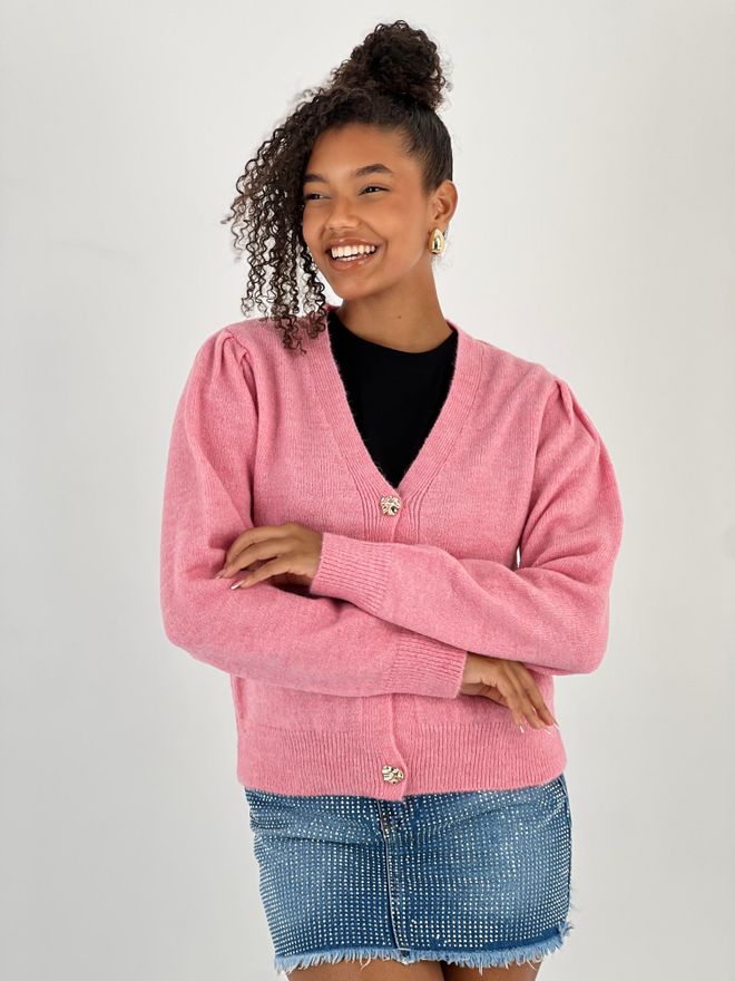 MISS POEM Pink Casual Cute Preppy Vintage Elegant Retro Cardigan Wholesale Clothing 1