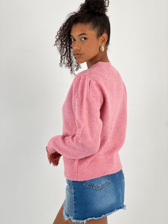 MISS POEM Pink Casual Cute Preppy Vintage Elegant Retro Cardigan Wholesale Clothing Lounge