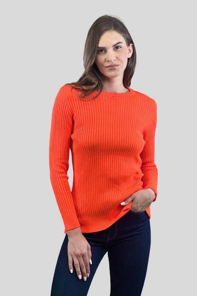 MISS POEM Orange Striped Casual Elegant Sweater For Fall Winter Wholesale Clothing Casual
